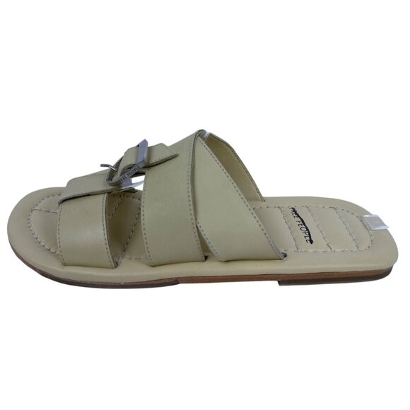 Free People Women's Sloan Buckle Open Toe Leather Sandals Buttermilk Size 8 - Picture 3 of 10
